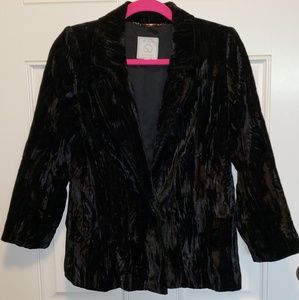 St. John Couture Black Crushed Velvet Jacket 12